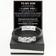 To My Son Linked Together Bracelet With Heartfelt Message - Unique Jewelry For Men - Be Confident