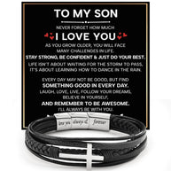To My Son Cross Bracelet With Heartfelt Message - Unique Jewelry For Men - Be Confident