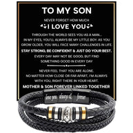 To My Son Bracelet With Heartfelt Message - Unique Jewelry For Men - Linked Together