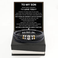 To My Son Bracelet With Heartfelt Message - Unique Jewelry For Men - Linked Together
