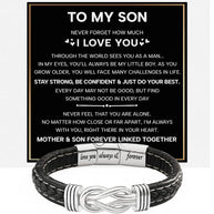 To My Son Linked Together Bracelet With Heartfelt Message - Unique Jewelry For Men - Linked Together