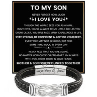 To My Son Linked Together Bracelet With Heartfelt Message - Unique Jewelry For Men - Linked Together