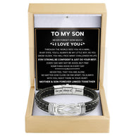 To My Son Linked Together Bracelet With Heartfelt Message - Unique Jewelry For Men - Linked Together