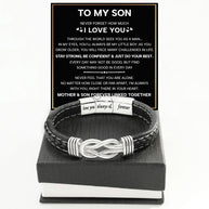 To My Son Linked Together Bracelet With Heartfelt Message - Unique Jewelry For Men - Linked Together