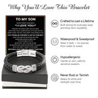 To My Son Linked Together Bracelet With Heartfelt Message - Unique Jewelry For Men - Linked Together