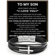 To My Son Cross Bracelet With Heartfelt Message - Unique Jewelry For Men - Linked Together