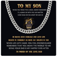 Thumbnail for Cuban Necklace Gifts For Son From Dad With Personalized Message Card Necklace