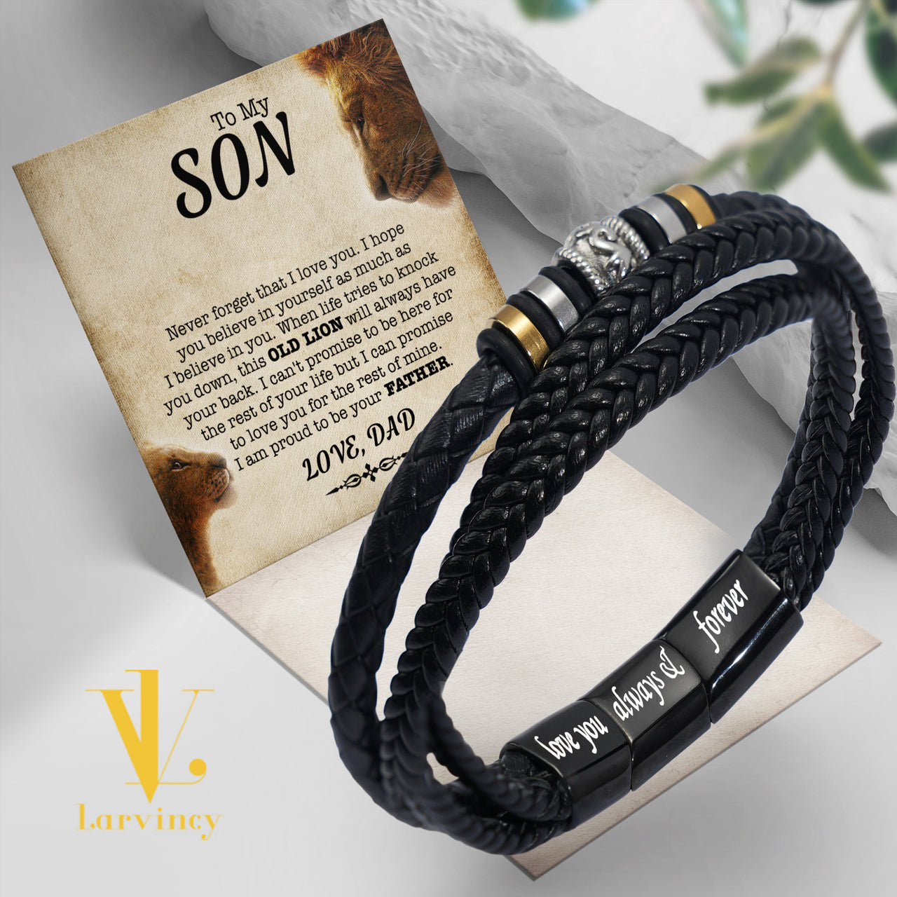 Bracelet Necklace Gifts For Son From Dad With Personalized Message Card Necklace