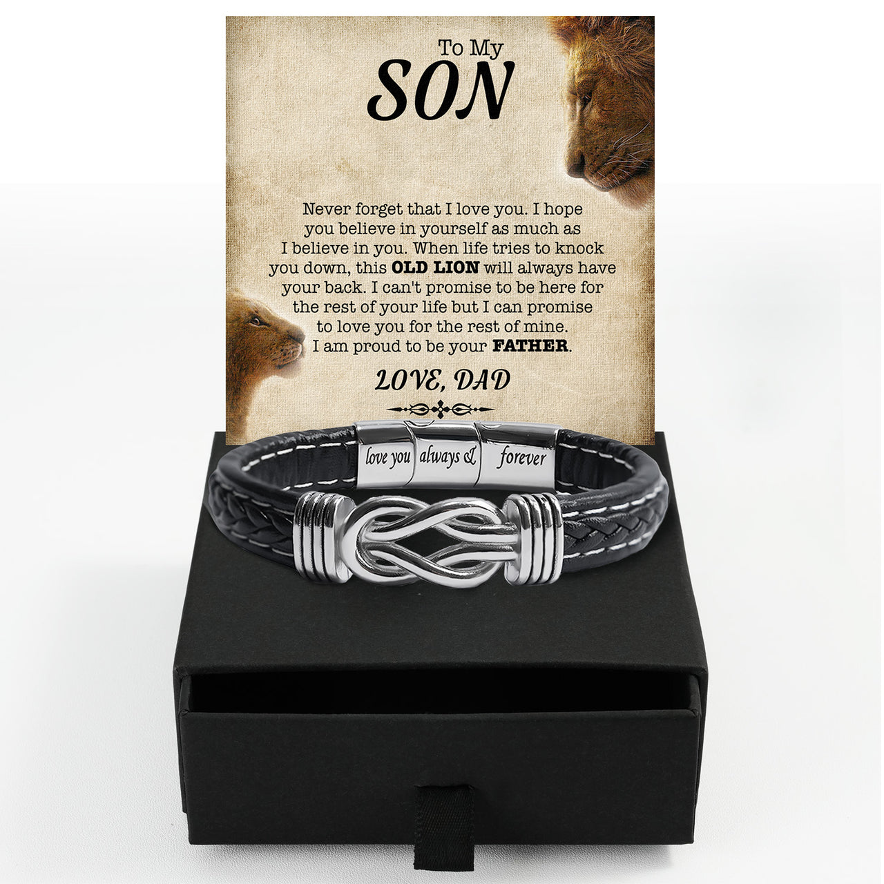 Bracelet Necklace Gifts For Son From Dad With Personalized Message Card Necklace