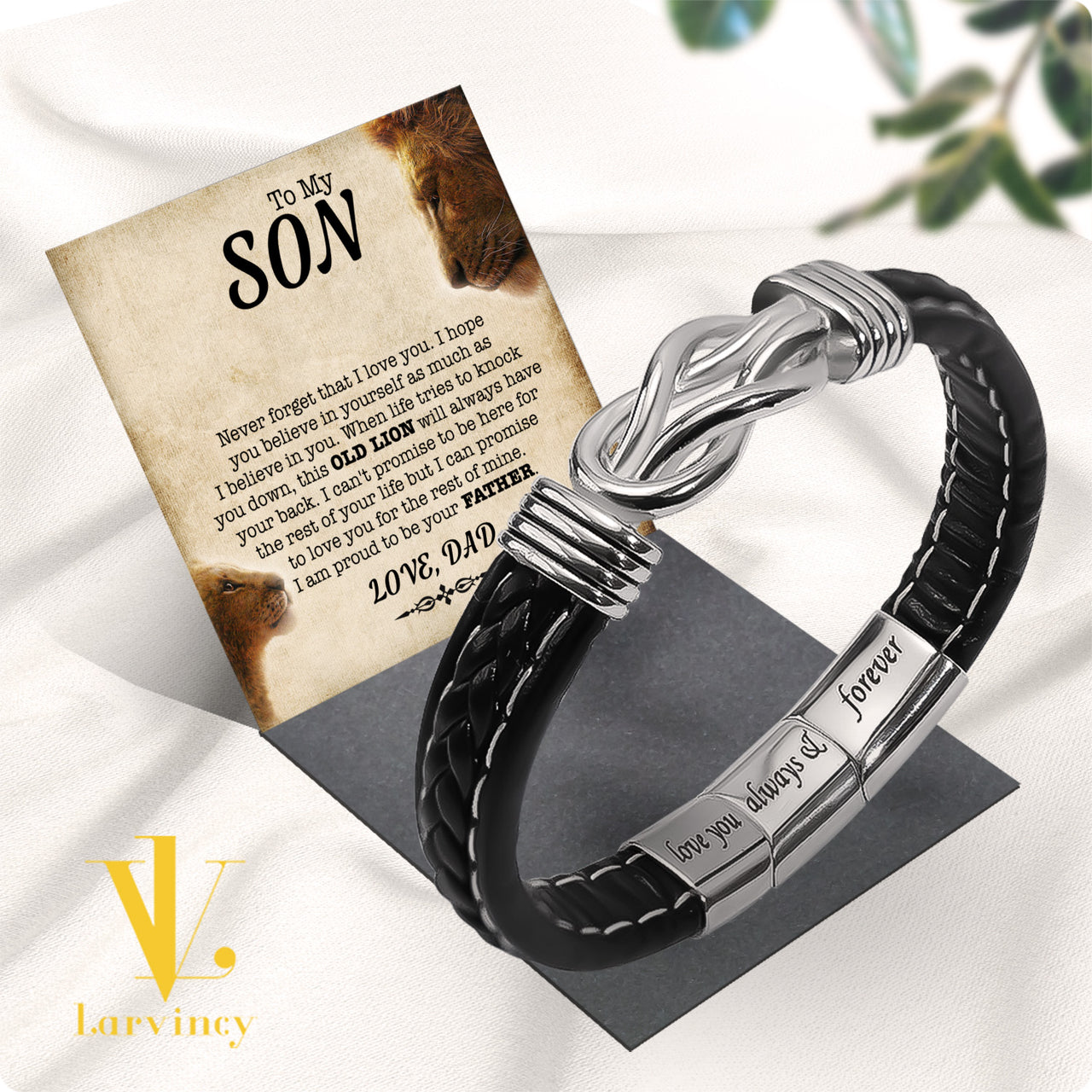 Bracelet Necklace Gifts For Son From Dad With Personalized Message Card Necklace