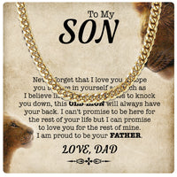 Thumbnail for Cuban Necklace Gifts For Son From Dad With Personalized Message Card Necklace