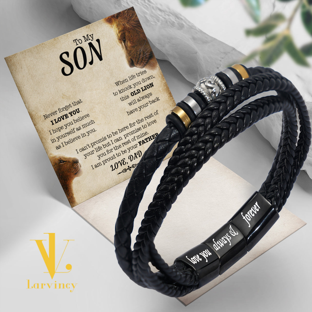 Bracelet Necklace Gifts For Son From Dad With Personalized Message Card Necklace