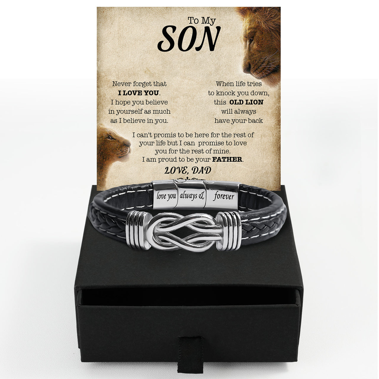 Bracelet Necklace Gifts For Son From Dad With Personalized Message Card Necklace