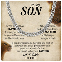 Thumbnail for Cuban Necklace Gifts For Son From Dad With Personalized Message Card Necklace