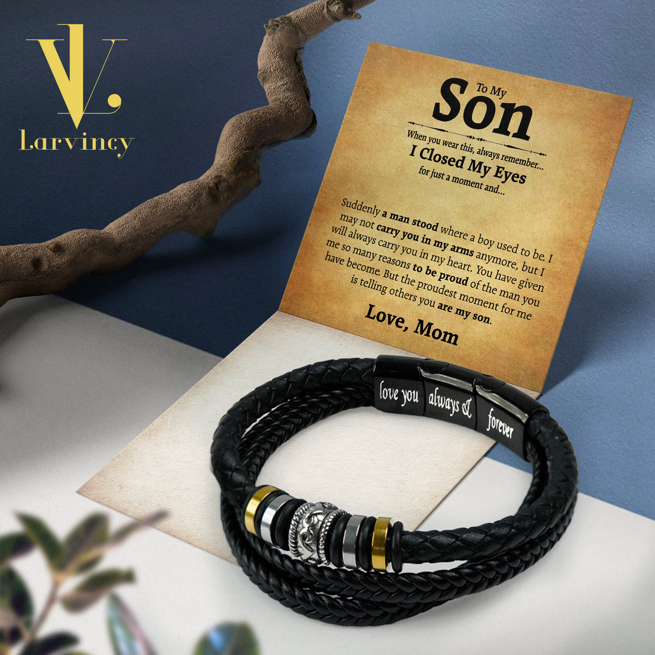 Bracelet Necklace Gifts For Son From Mom With Personalized Message Card Necklace