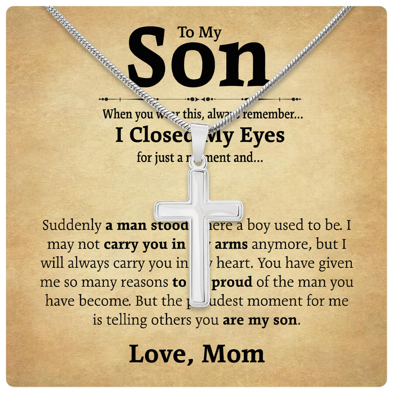 Cuban Necklace Gifts For Son From Mom With Personalized Message Card Necklace