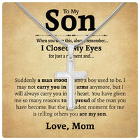 Thumbnail for Cuban Necklace Gifts For Son From Mom With Personalized Message Card Necklace