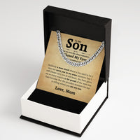 Thumbnail for Cuban Necklace Gifts For Son From Mom With Personalized Message Card Necklace