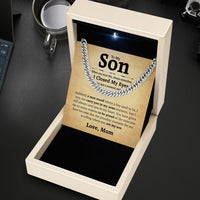 Thumbnail for Cuban Necklace Gifts For Son From Mom With Personalized Message Card Necklace