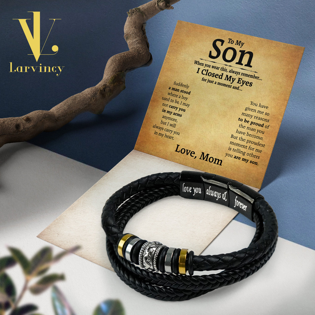 Bracelet Necklace Gifts For Son From Mom With Personalized Message Card Necklace