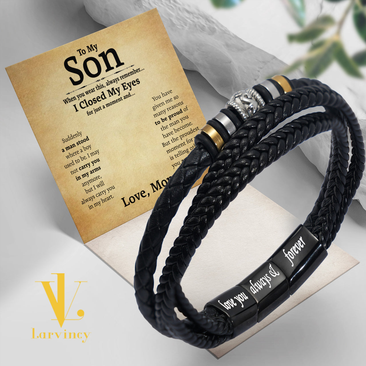 Bracelet Necklace Gifts For Son From Mom With Personalized Message Card Necklace