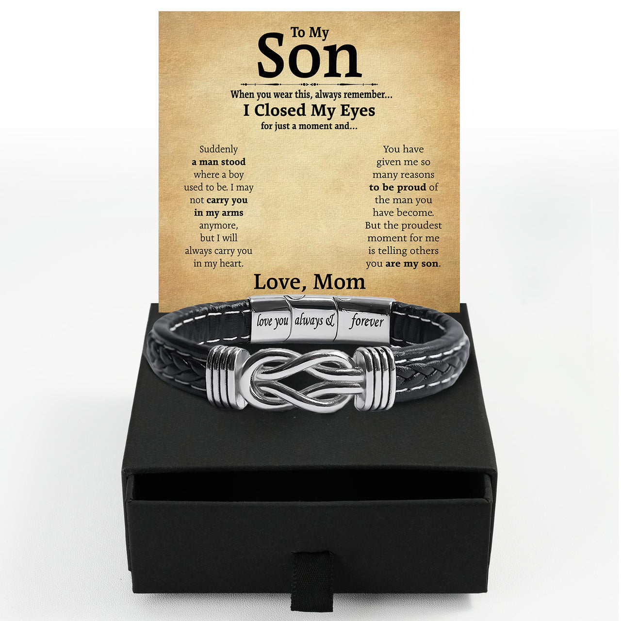 Bracelet Necklace Gifts For Son From Mom With Personalized Message Card Necklace