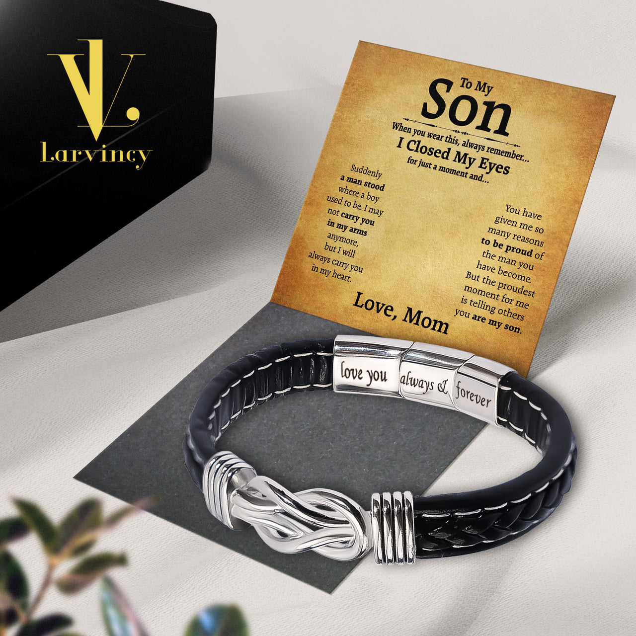 Bracelet Necklace Gifts For Son From Mom With Personalized Message Card Necklace