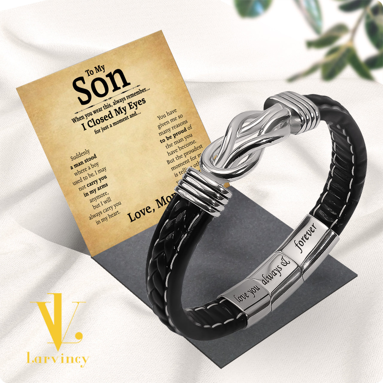 Bracelet Necklace Gifts For Son From Mom With Personalized Message Card Necklace