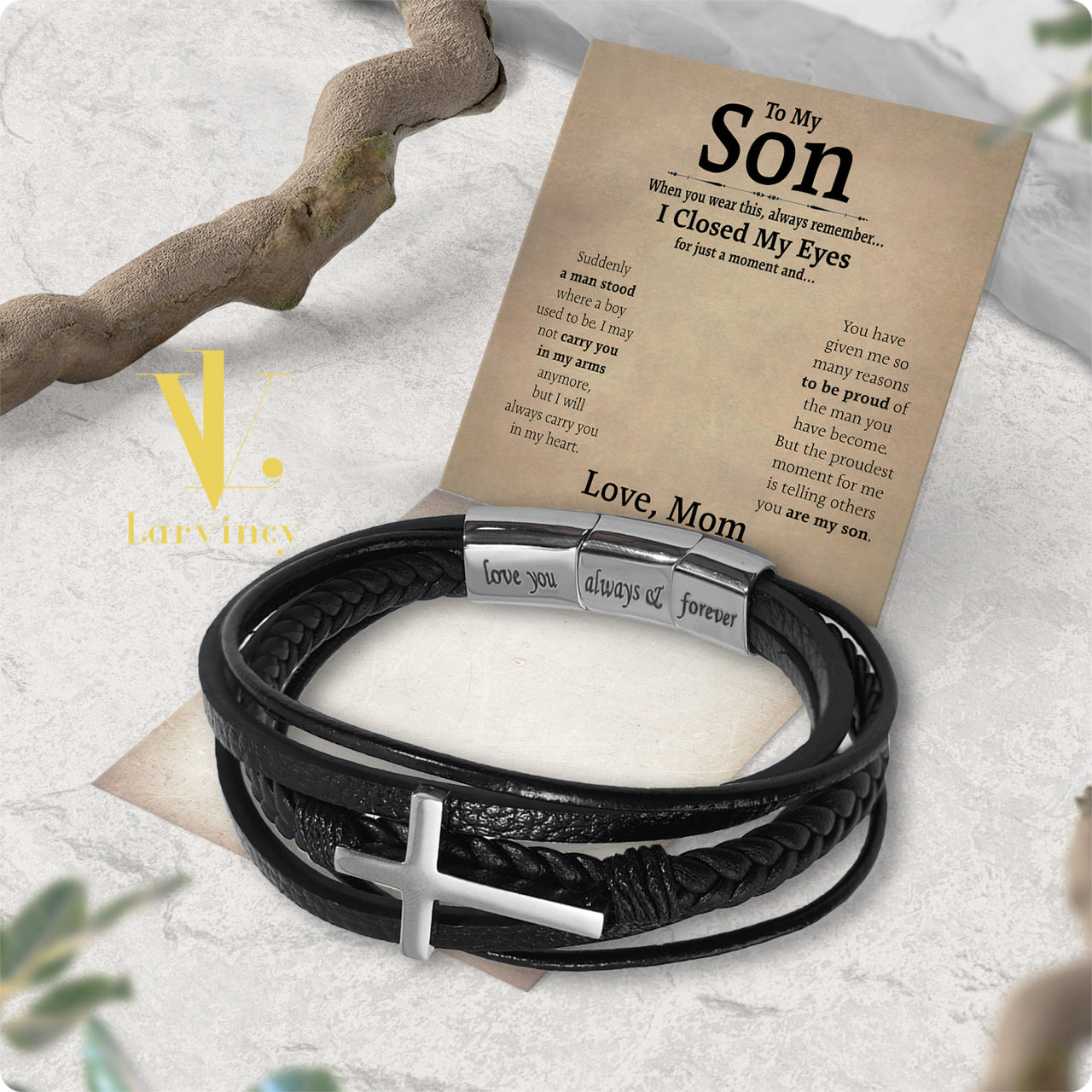 Bracelet Necklace Gifts For Son From Mom With Personalized Message Card Necklace