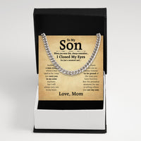 Thumbnail for Cuban Necklace Gifts For Son From Mom With Personalized Message Card Necklace