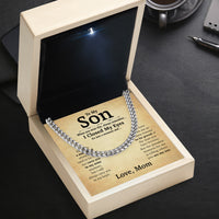 Thumbnail for Cuban Necklace Gifts For Son From Mom With Personalized Message Card Necklace