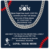 Thumbnail for Cuban Necklace Gifts For Son From Mom With Personalized Message Card Necklace