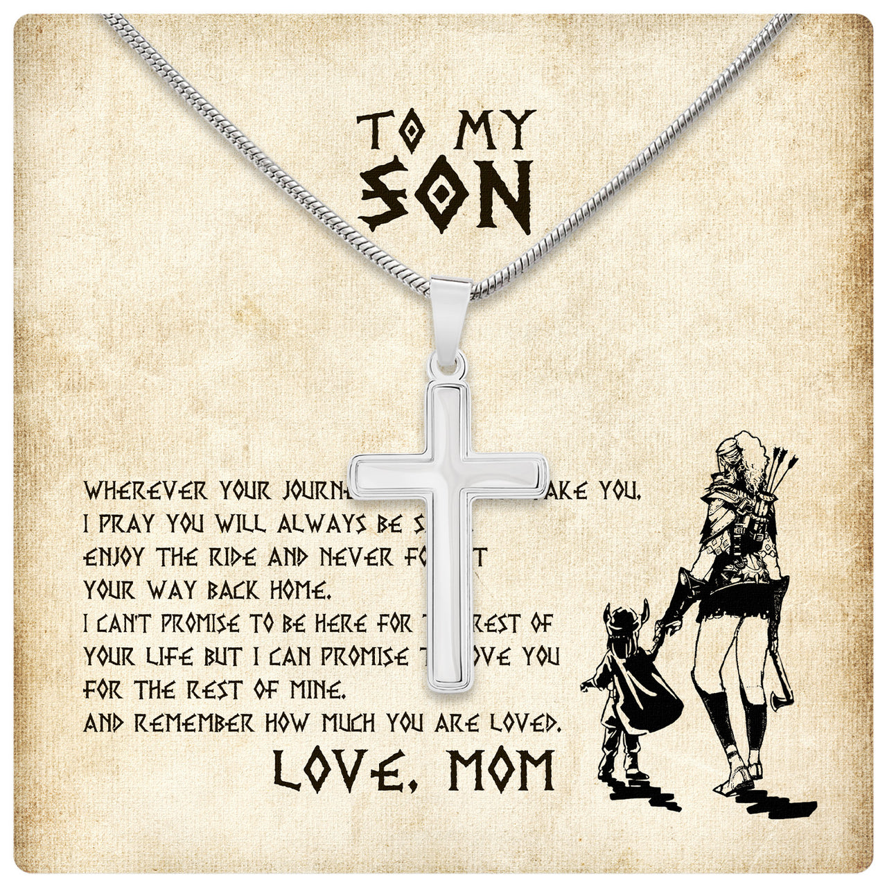 Cuban Necklace Gifts For Son From Mom With Personalized Message Card Necklace