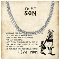 Thumbnail for Cuban Necklace Gifts For Son From Mom With Personalized Message Card Necklace