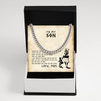 Thumbnail for Cuban Necklace Gifts For Son From Mom With Personalized Message Card Necklace