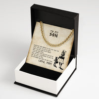 Thumbnail for Cuban Necklace Gifts For Son From Mom With Personalized Message Card Necklace