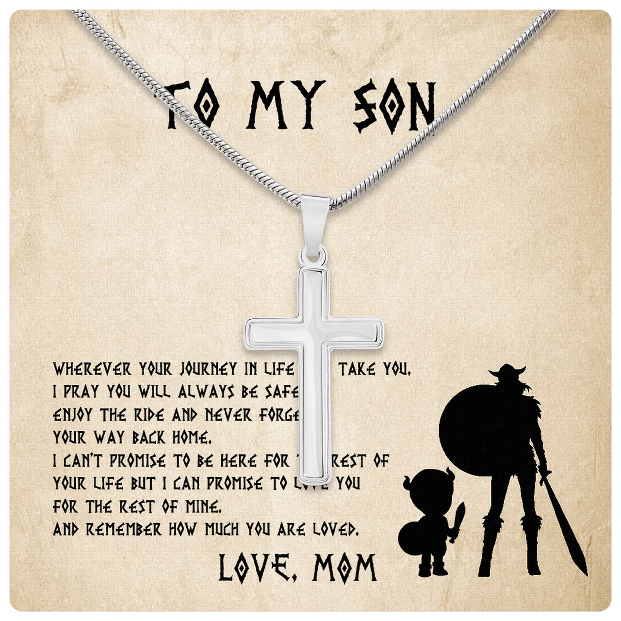 Cuban Necklace Gifts For Son From Mom With Personalized Message Card Necklace