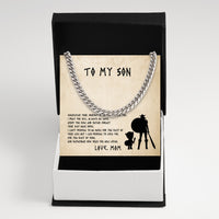 Thumbnail for Cuban Necklace Gifts For Son From Mom With Personalized Message Card Necklace