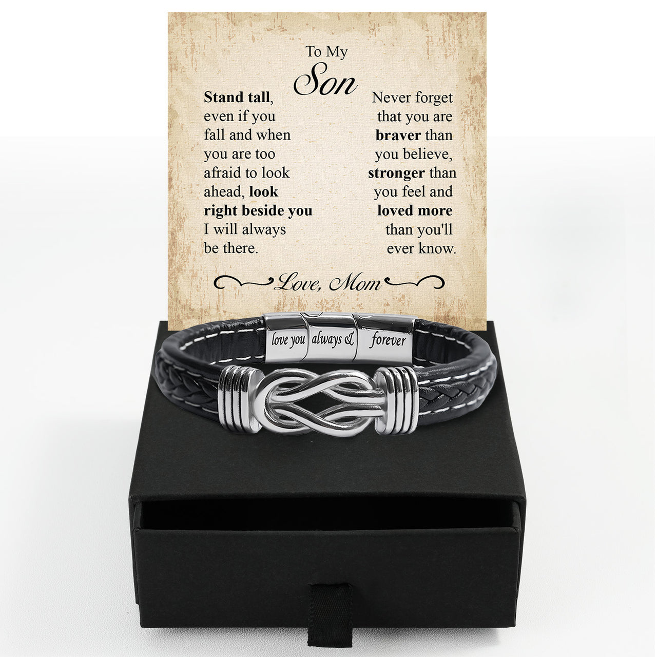 Bracelet Necklace Gifts For Son From Mom With Personalized Message Card Necklace