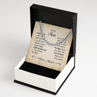 Thumbnail for Cuban Necklace Gifts For Son From Mom With Personalized Message Card Necklace