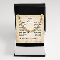 Thumbnail for Cuban Necklace Gifts For Son From Mom With Personalized Message Card Necklace