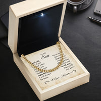 Thumbnail for Cuban Necklace Gifts For Son From Mom With Personalized Message Card Necklace