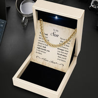 Thumbnail for Cuban Necklace Gifts For Son From Mom With Personalized Message Card Necklace