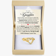 To My Daughter Ring Infinity Hearts With Heartfelt Message - Unique Jewelry For Daughter - Straighten Your Crown