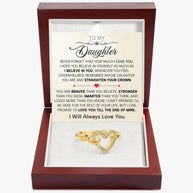 To My Daughter Ring Infinity Hearts With Heartfelt Message - Unique Jewelry For Daughter - Straighten Your Crown