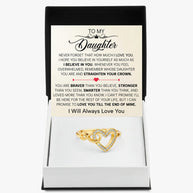 To My Daughter Ring Infinity Hearts With Heartfelt Message - Unique Jewelry For Daughter - Straighten Your Crown