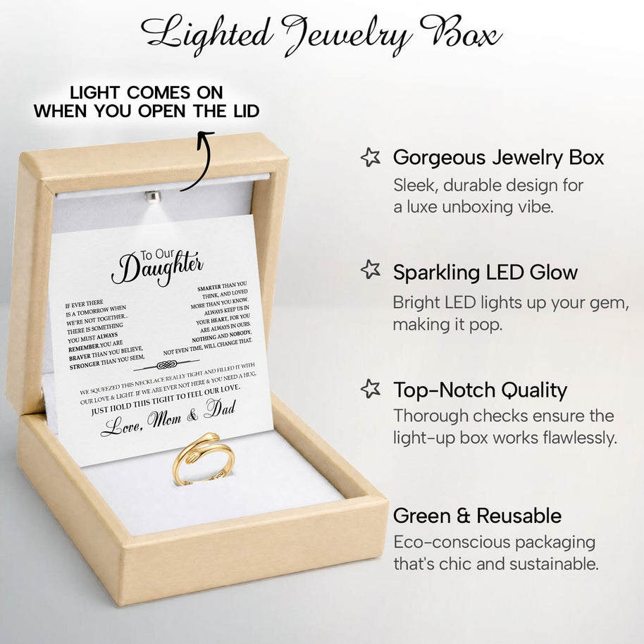 To My Daughter With Heartfelt Message - Engraved Hug Ring For Daughter -  Straighten Your Crown