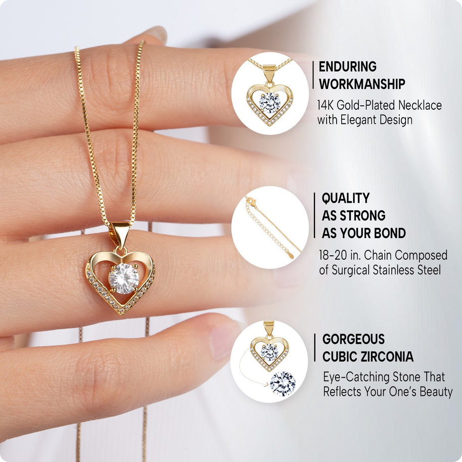 Wife Heart Necklace With Heartfelt Message - Unique Jewelry For Wife - Always And Forever