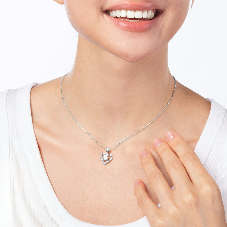 To My Bonus Daughter Heart Necklace  With Heartfelt Message - Unique Jewelry For Bonus Daughter - Brought Us Together