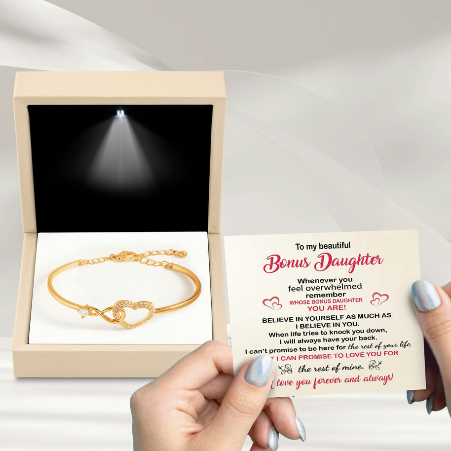 To My Bonus Daughter Bracelet With Message Card - The Rest Of Mine